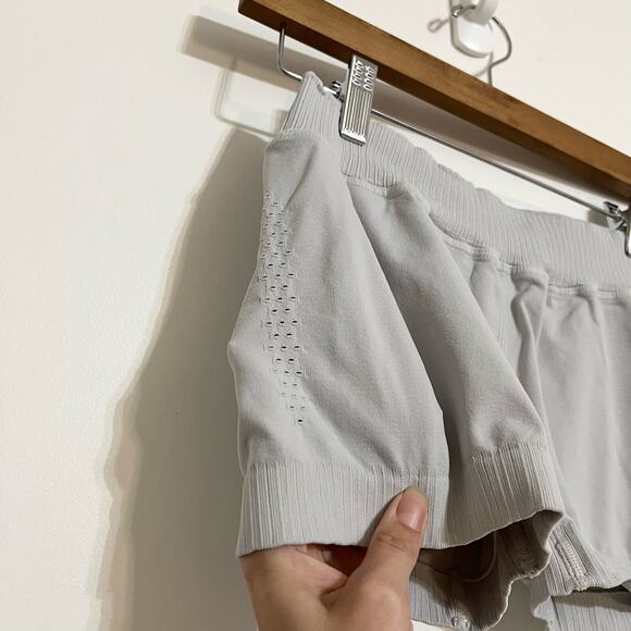 NWOT Free People Movement Good Karma Micro Shorts in Ice Grey - Picture 4 of 5